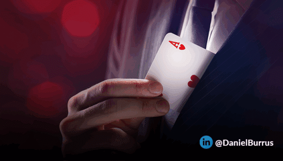 The Magician with ace card hidden under the jacket
