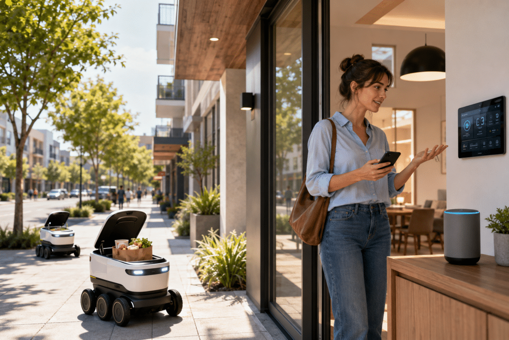 Sidewalk robot delivery